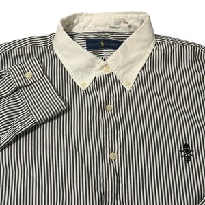 Ralph Lauren Mens XL Striped Skull Crossbones Button Down Shirt